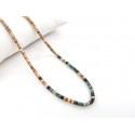 COLLIER HEISHI BOIS / TURQUOISE AFRICAINE